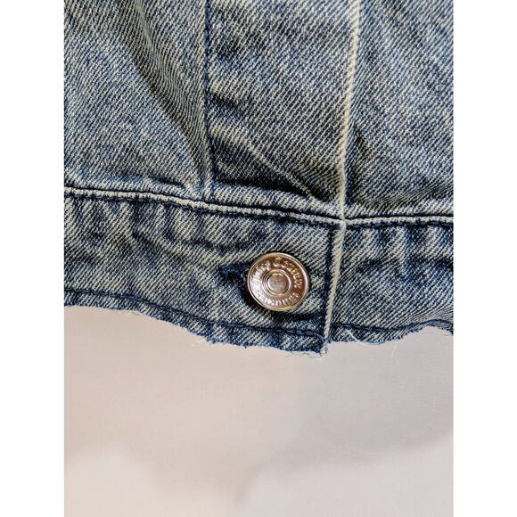 Juicy Couture Cropped Denim Jacket Heart Elbow Patches‎ NWT Size L - Picture 3 of 8